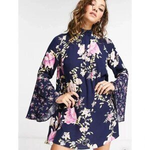 Free People Flared Sleeve Floral Tunic | Midnight Combo | Size M